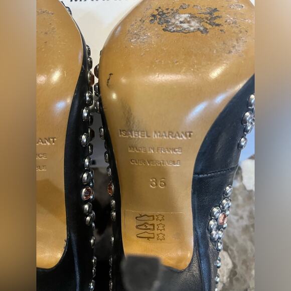 Isabel Marant Gemstone Studded Clemence Calf Leather Pump Size 6 Ladylike Glam - Picture 11 of 11